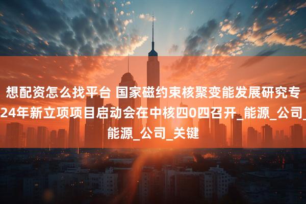 想配资怎么找平台 国家磁约束核聚变能发展研究专项2024年新立项项目启动会在中核四0四召开_能源_公司_关键